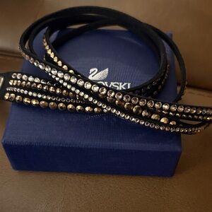 Swarovski Black and Silver Crystal Wrap Bracelet bronze